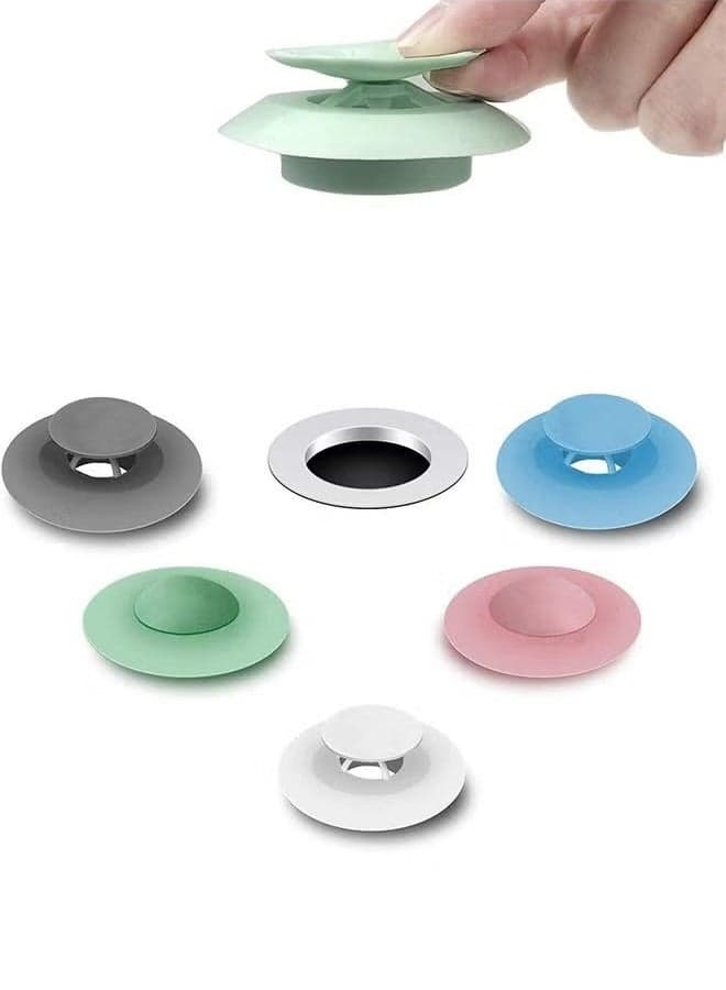 5 Pcs Silicone Shower Drain Stopper,Bathtub Drain Strainers, Anti Odor Mat Drain Cover, Hair Trap Hair Catcher, Bathtub Drain Stopper Protectors, Anti Cockroach Deodorizing Tub Stopper Floor
