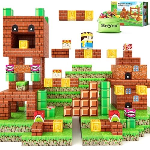 Soyee Magnetic Blocks Building Toys Build Mine Magnet World Set Toddler Kids Sensory Toys for Boys Girls Ages 35 57 812 1 Magnetic Cubes Game for Boys