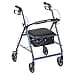 Drive Medical Aluminum Rollator Walker Fold Up Padded Seat 6 Inch Wheels Lightweight Portable Design Indoor Outdoor Mobility Aid Blue