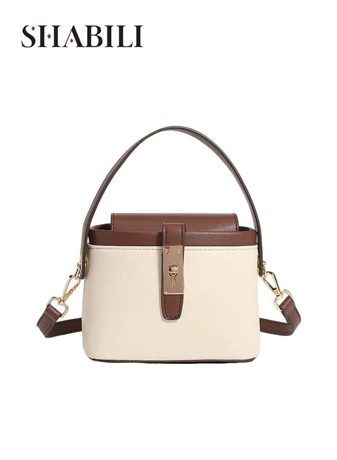 Women's Mini Box Crossbody Bag, Ladies Bag Shoulder Bag Handbag Messenger Bag Satchel Bag, PU Leather with Flap Closure Detachable Strap for Office, Travel, Shopping, for Girls and College