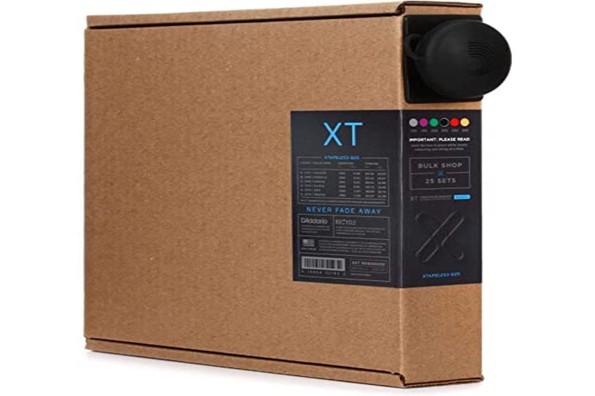 DAddario Acoustic Guitar Strings XT Phosphor Bronze Coated XTAPB1253B25 Light Gauge 1253 6String Set Pack of 25