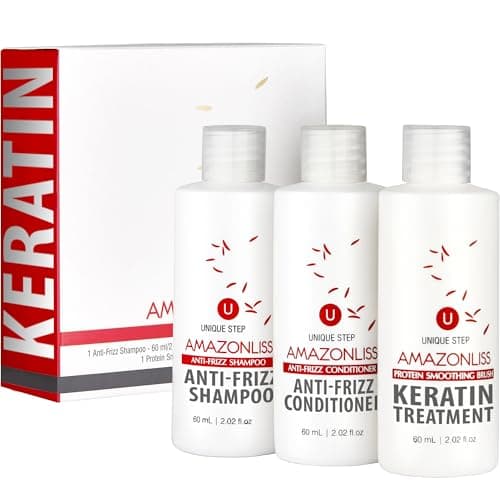 Hair Straightening Brazilian Keratin Treatment 1 Step Amazonliss Protein Smoothing Brush Set 202 Floz New Formula OdorFree FormaldehydeFree Easy To Apply Only 1 Hour for Application