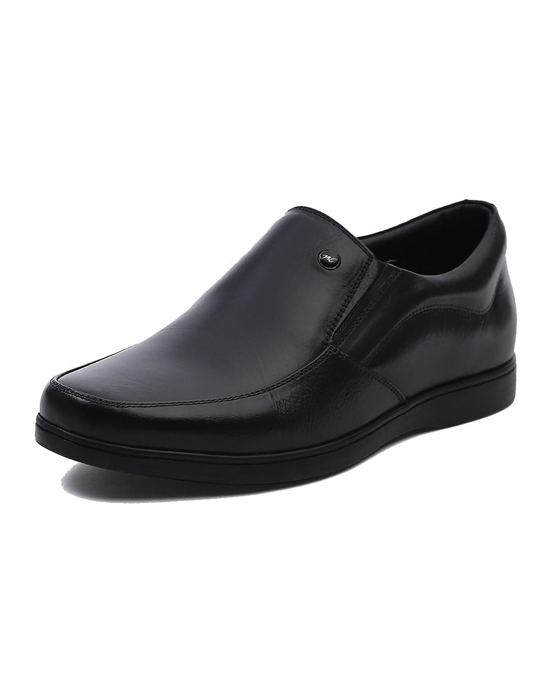 Monte Carlo Mens Black Solid Leather Square Toe Slip On Shoes - 201854FW-1-7