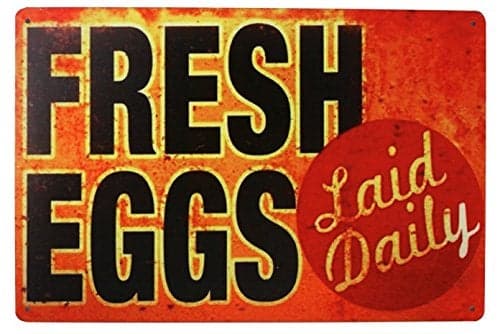 SUMIK Fresh Eggs Metal Tin Sign, Vintage Art Poster Plaque Store Kitchen Home Wall Decor