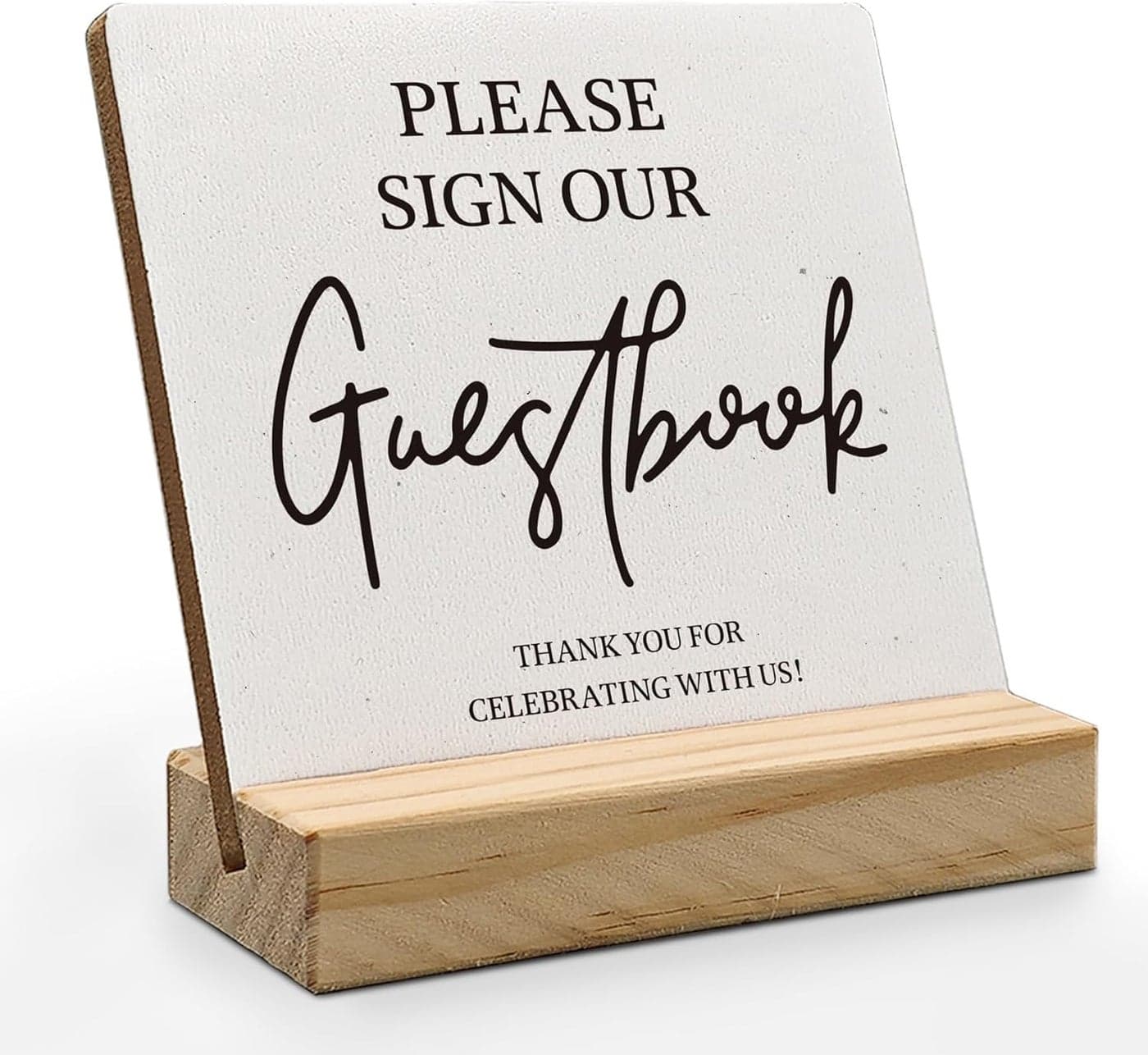 Sarvada Decor Guest Book Desk Decor|Wedding Guest Book Sign|Wedding GuestBook Wood Plaque|Photo GuestBook WeddingReception Wooden Plaque Sign with Wood Stand for WeddingGuest Reception Table Décor