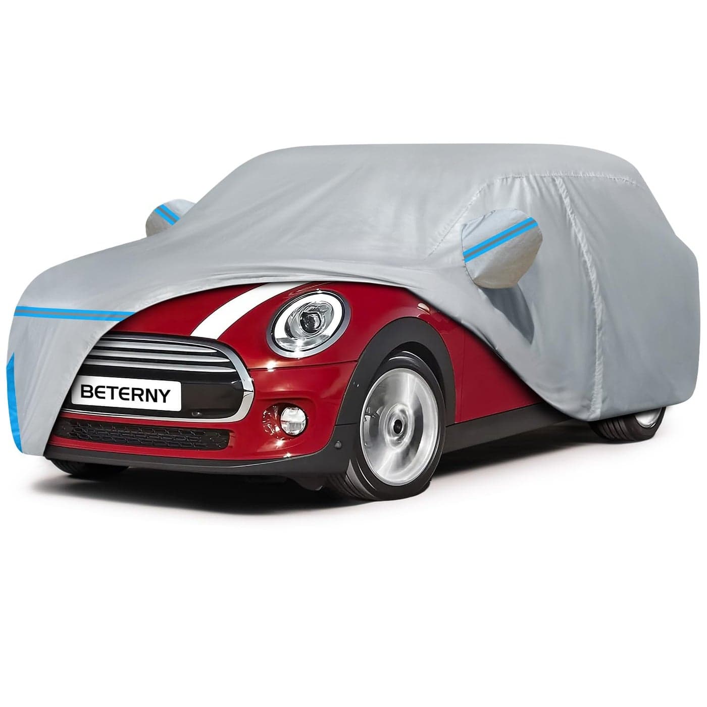 Car Cover for 20022025 Mini Cooper 2 Door Waterproof Customfit All Weather Sun Rain UV Dust Snow Protection Windproof Outdoor Full Car Cover with Door Zipper and Cotton LiningGrey