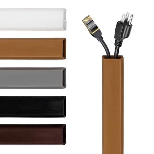 TV Cord Hider – Flexible Wall Cord Cover Slim Design Silicone Cable Raceway - Self Adhesive, Cut to Size Design for Hiding Wires on Wall - Clean Home Setup Cable Concealment (Brown, 10 Feet)