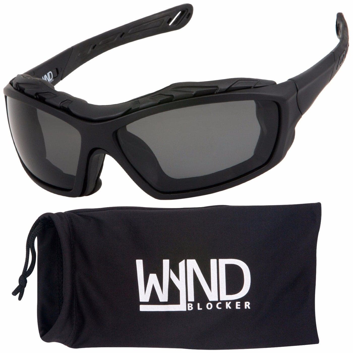 WYND Blocker Motorcycle Riding Glasses Extreme Sports Wrap Sunglasses BlackSmoke