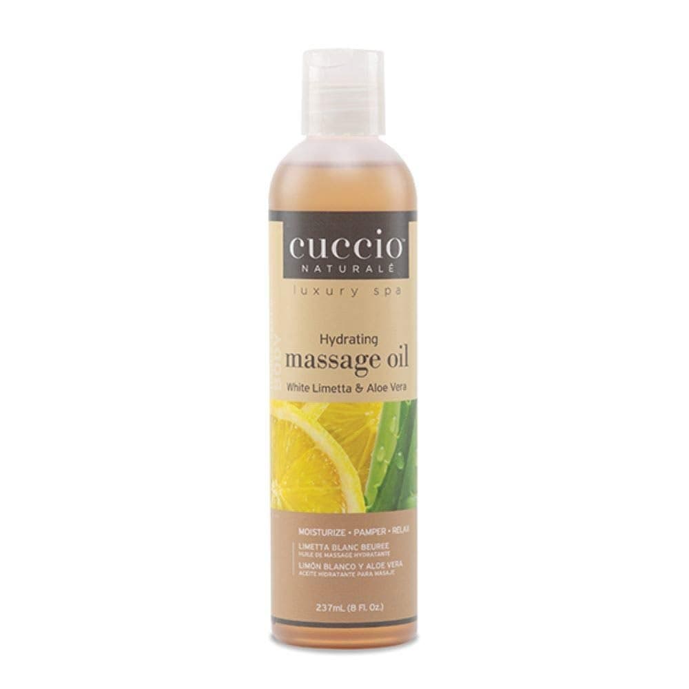 Cuccio Naturale Massage Oil Renewing Moisturizing Body Oil For Massage Treatment Leaves Skin Soft and Glowing Paraben Free With Natural Ingredients White Limetta and Aloe Vera 8 oz