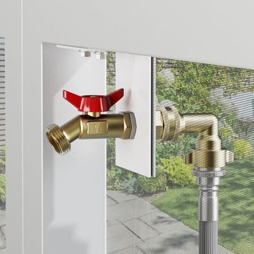 Water Spigot KitHose bib ExtenderIndoortoOutdoor Water Access Durable Brass Connector Screen Door Adapter Quick DIY Installation with PreDrilled Hole Ideal for Screened Patios GardensWhite
