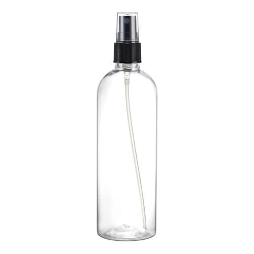 nsb herbals 200 ml Transparent Plastic Empty Refillable Reusable Black Fine Mist Spray Bottle Container For Sanitizer, Perfume, Rose Water, Travel, Home Care, Other Diy (Pack Of 1)