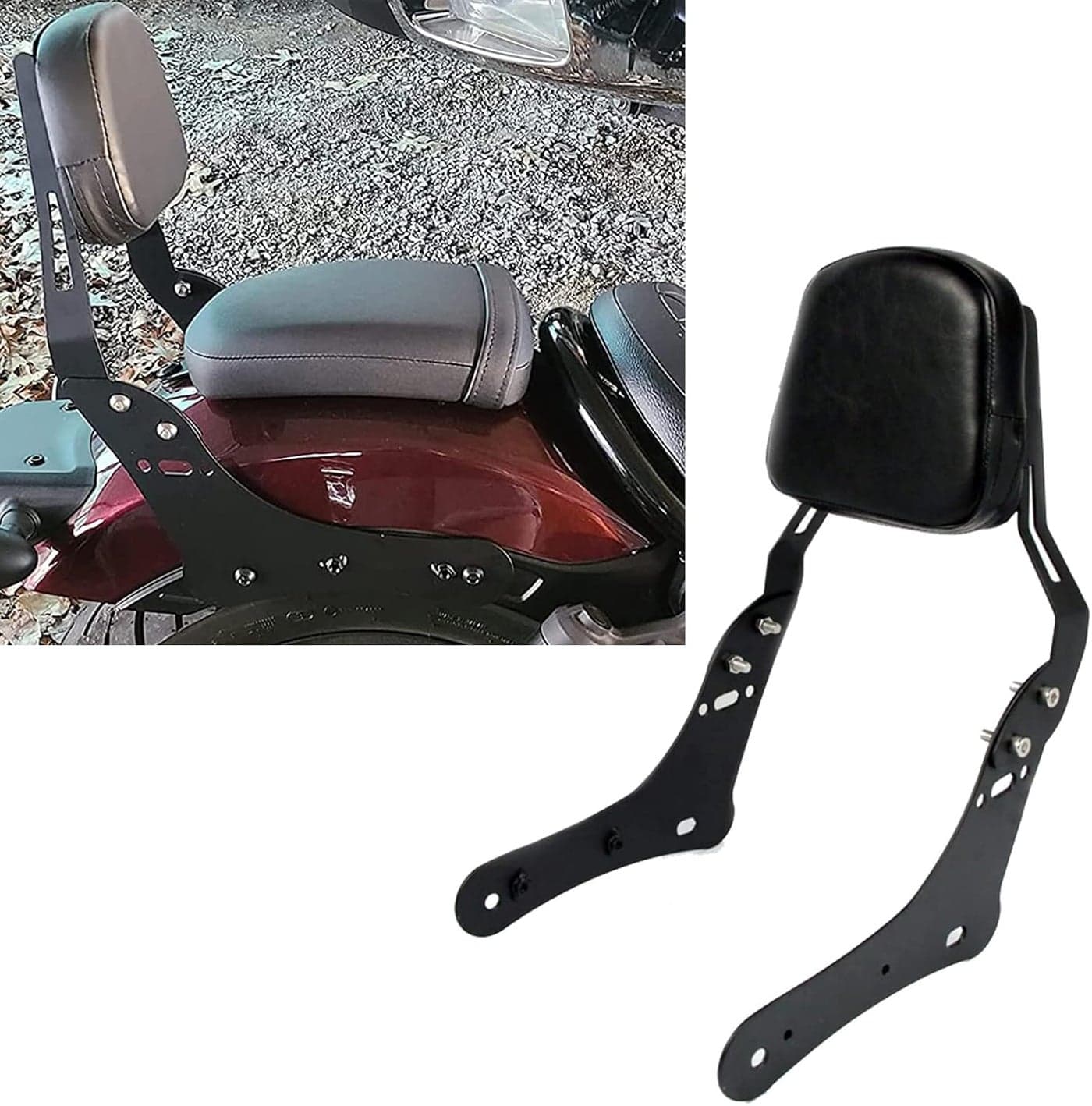 BAIONE Motorcycle Sissy Bar Backrest for Kawasaki Vulcan S 650 VN650 (2015-2020) - Detachable