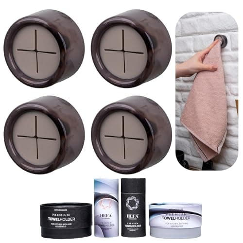 HEFA Acrylic Modern Kitchen & Bathroom Towel Hooks, 4 Pack, Smoky Midnight