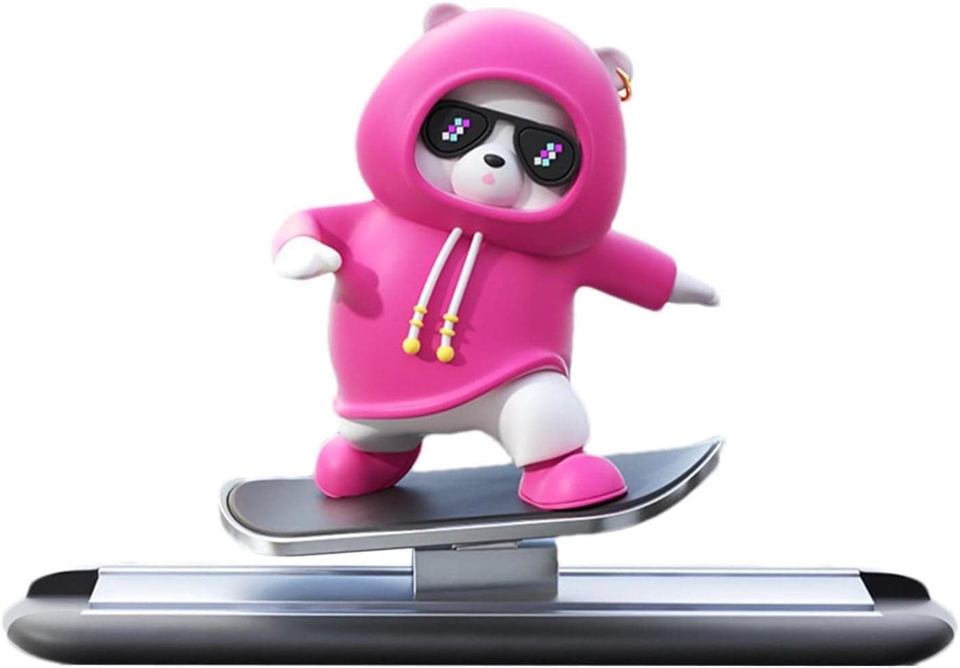 AutoRio Skate Panda Car Interior Accessory for car Dashboard and Table top (Pink-Panda)