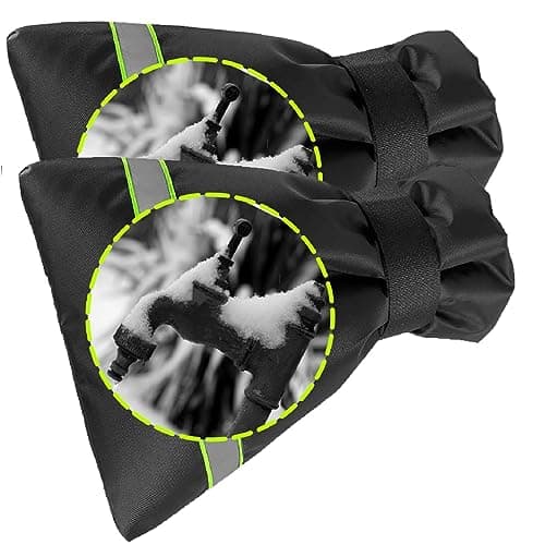 Outdoor Faucet Cover for Winter - Pro 7.1" W x 9.8" H - 2 Pack Outdoor Water Faucet Cover Socks for Winter Freeze Protection Pipe Insulation Reusable Waterproof Insulated Spigot backflow Cover
