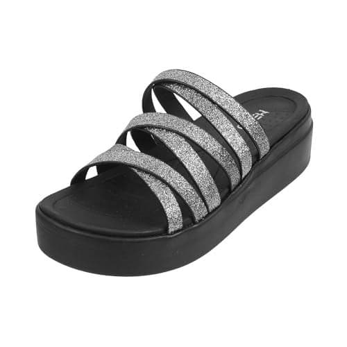 Metro Women Gun Metal Wedge Heel Fashion Slip-on Sandal UK/7 EU/40 (34-109)