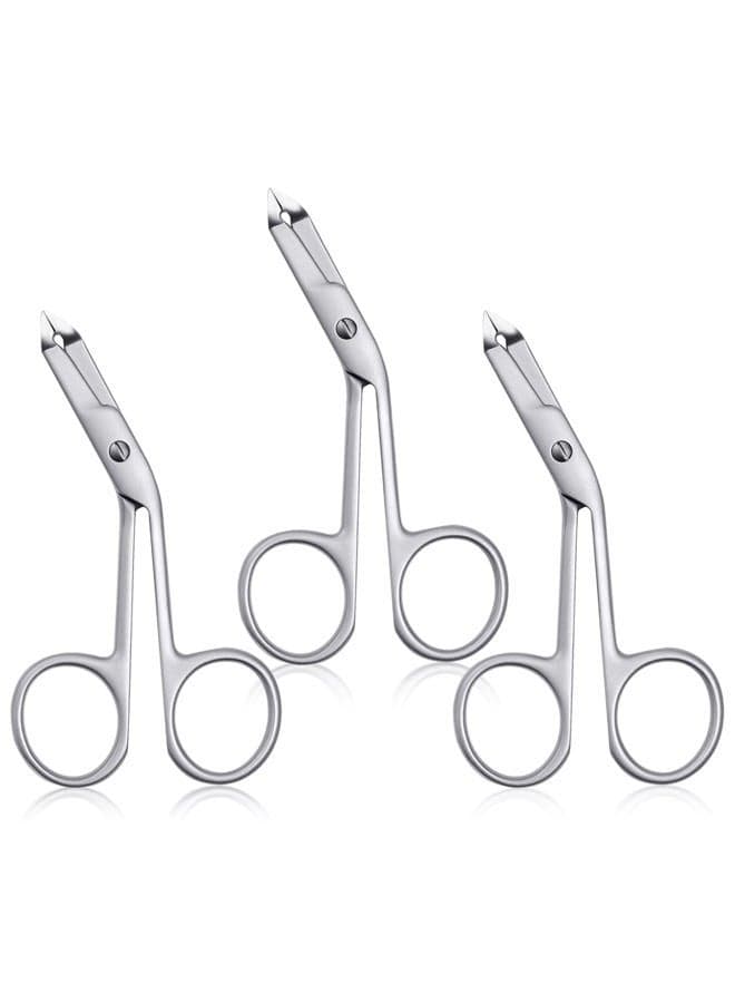 3pcs Stainless Steel Eyebrow Tweezers Handle Shaped Angled Tweezers Flat Tip Hair Plucker for Eyebrow Trimming and Shaping, Face Hair Tools for Women & Men