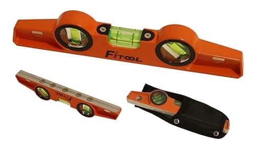 Professional Magnetic Scaffolding Spirit Level 10-Inch, Milling V-groove Base with 5 Strong Rare Earth Magnets for Superior Gripping Power, Die Cast Magnetic Torpedo Level 250MM and Holster