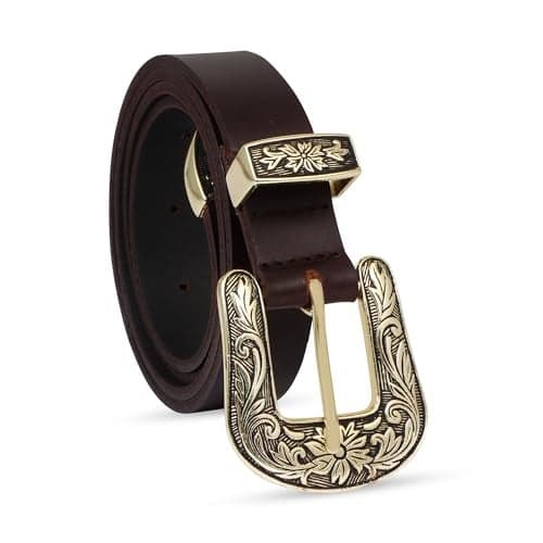 trysco®, Pure Genuine Leather, Girls/Women Multi Purpose Belt (Waist Size -34'') (width 23MM)(Brown-2)