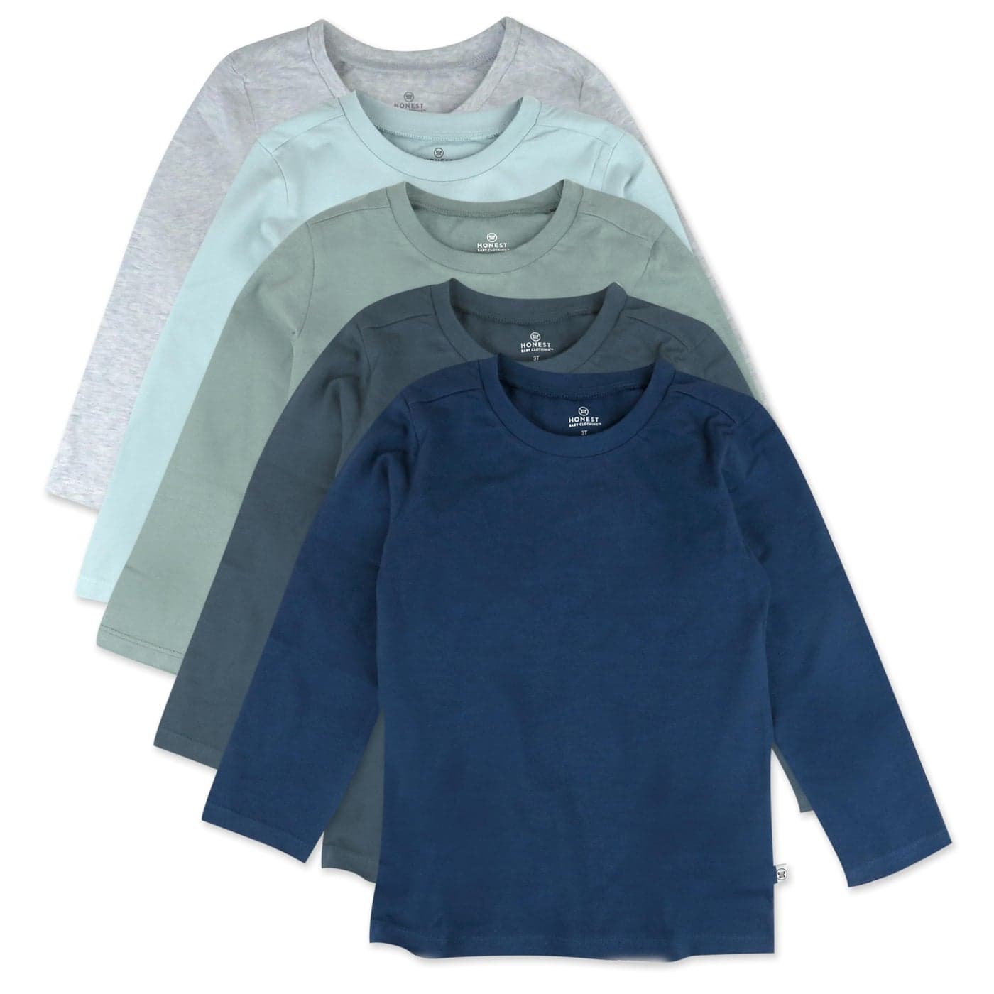 HonestBaby Baby 5Pack Long Sleeve T Shirts 100 Organic Cotton for Toddler Little Kids Boys Girls Morning Mountains 18 Months