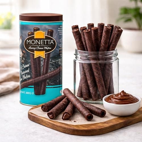 Monetta Cookies & Cream Wafer Rolls 300g | Light & Crispy Wafer Sticks with Rich Cream Filling | Premium Ready-to-Snack | Imported from Indonesia