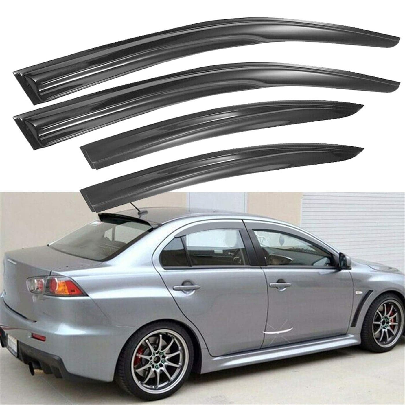 munirater Acrylic Vent Window Visors Rain Guard Replacement for 20082017 Mitsubishi Lancer