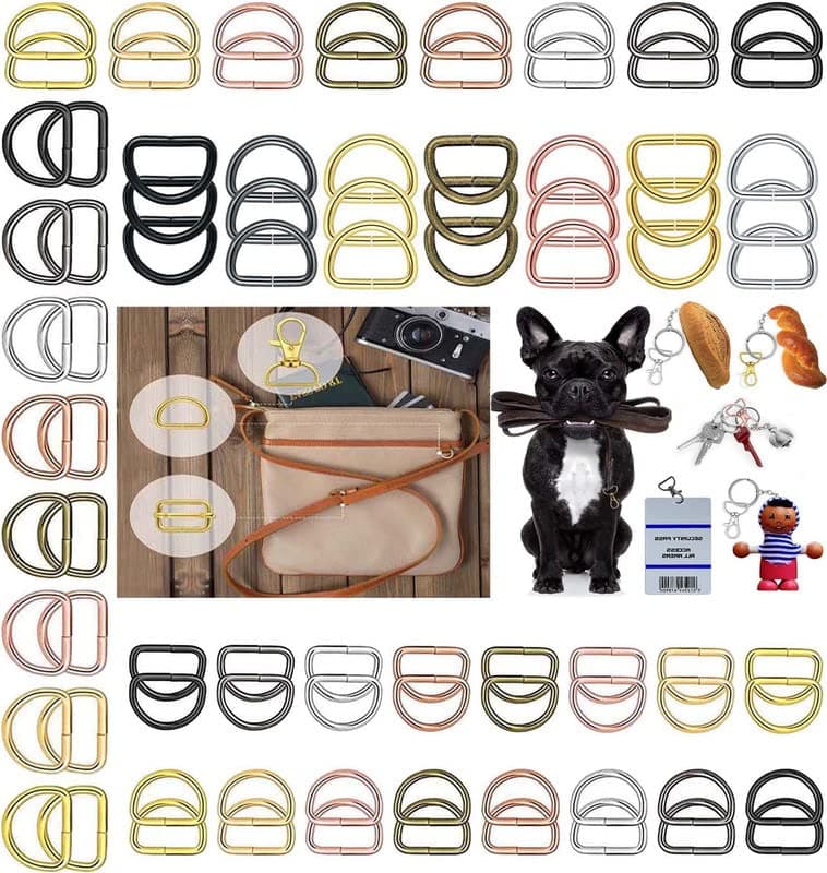 DIY Crafts 10 Pcs D Rings, Silver, Iron Lobster Claw Clasps Swivel LanyardsTrigger Snap Hooks Strap, D Rings Slide Buckle for Keychain, Bags and Jewelry F(10 Pcs D Rings, Silver)