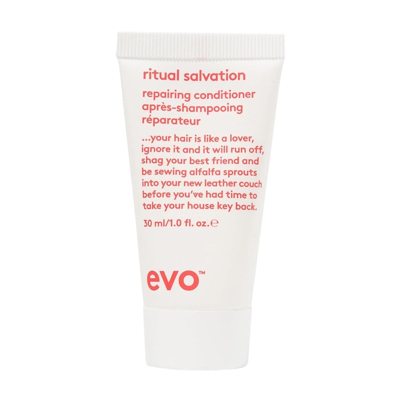 EVO Ritual Salvation Repairing Hair Conditioner Protein Treatment for Damaged Brittle Hair Helps Reduce Breakage Protects Color Travel Size 30ml 101floz