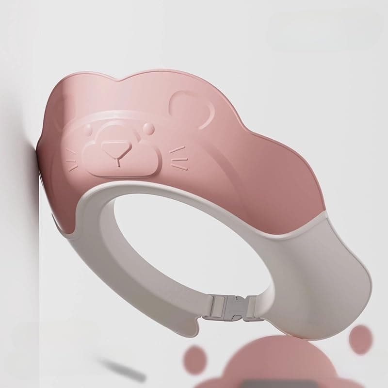 Baby Shower Cap Waterproof Bath Visor for Toddlers 13 Years Extra Soft Silicone Hair Washing Hat for Kids Keep Water Out of EyesAnimal Design Pink