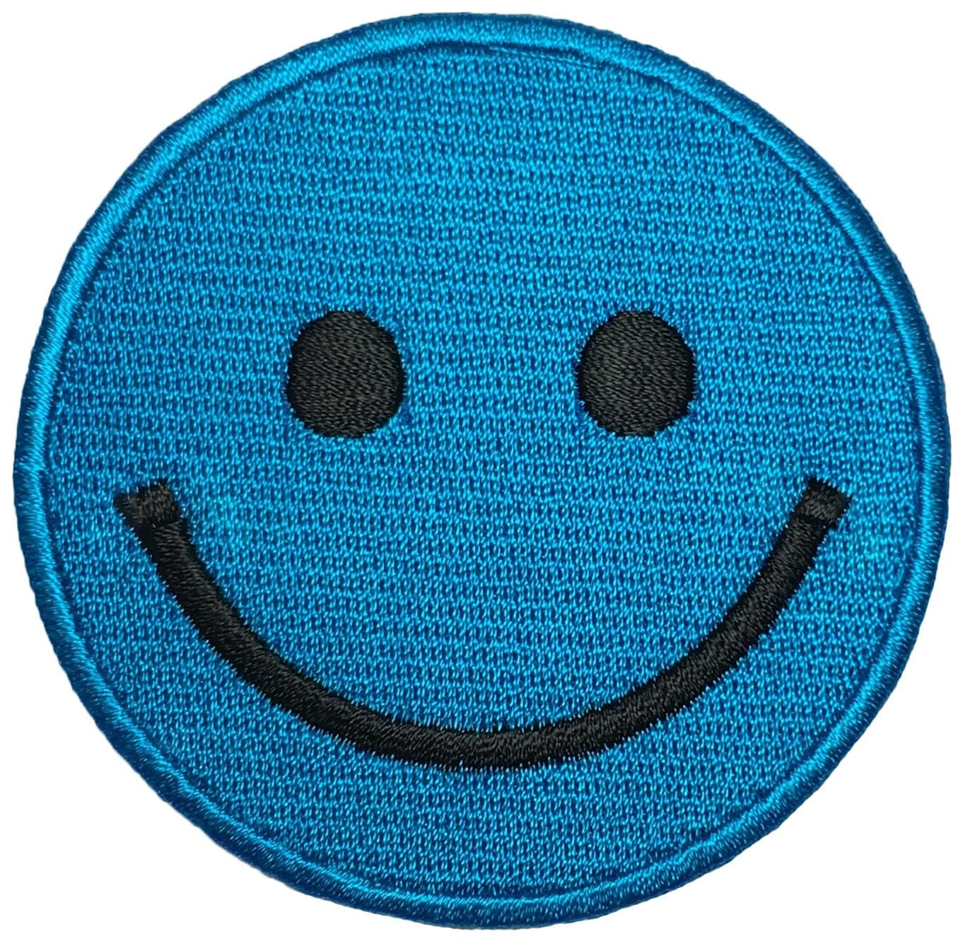 Papapatch Happy Smile Fun Retro Applique Embroidered Sew Iron on Patch Blue IronSmileBL