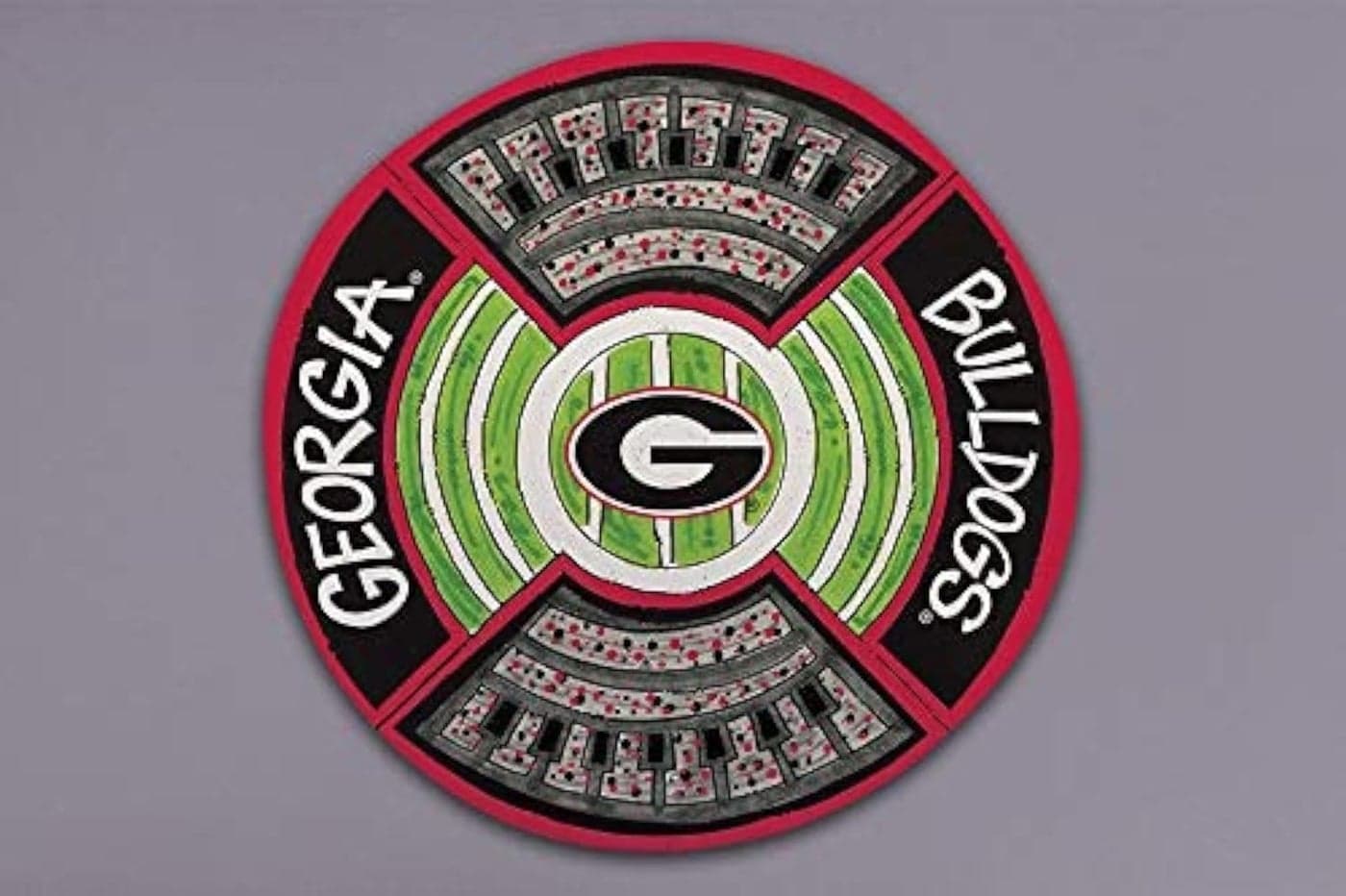Magnolia Lane UGA Georgia Bulldogs Round Melamine Stadium Platter 13.5