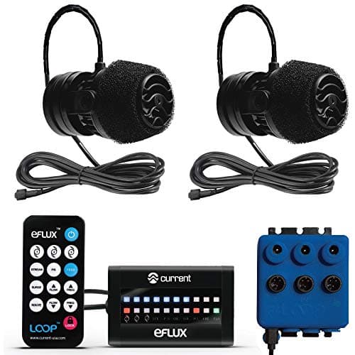 CURRENT Dual eFlux Aquarium Wave Pumps, 2,100gph - Includes 2 Wave Maker Water Circulation Pumps for Freshwater and Saltwater Fish Tanks - Multiple Adjustable Flow Modes - Wireless Remote Control