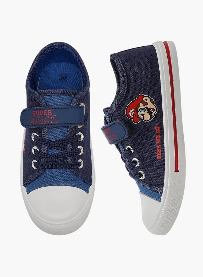 Boys Hook & Loop Ankle School Sneakers — 28