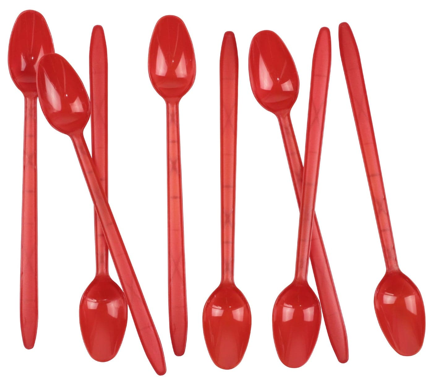 8 Long SodaSundae Spoons Red 100