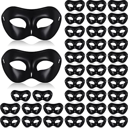 Sanwuta 40 Pcs Mardi Gras Masquerade Mask Unisex Half Face Mask Retro Venetian Mask for Women Men Party Costume