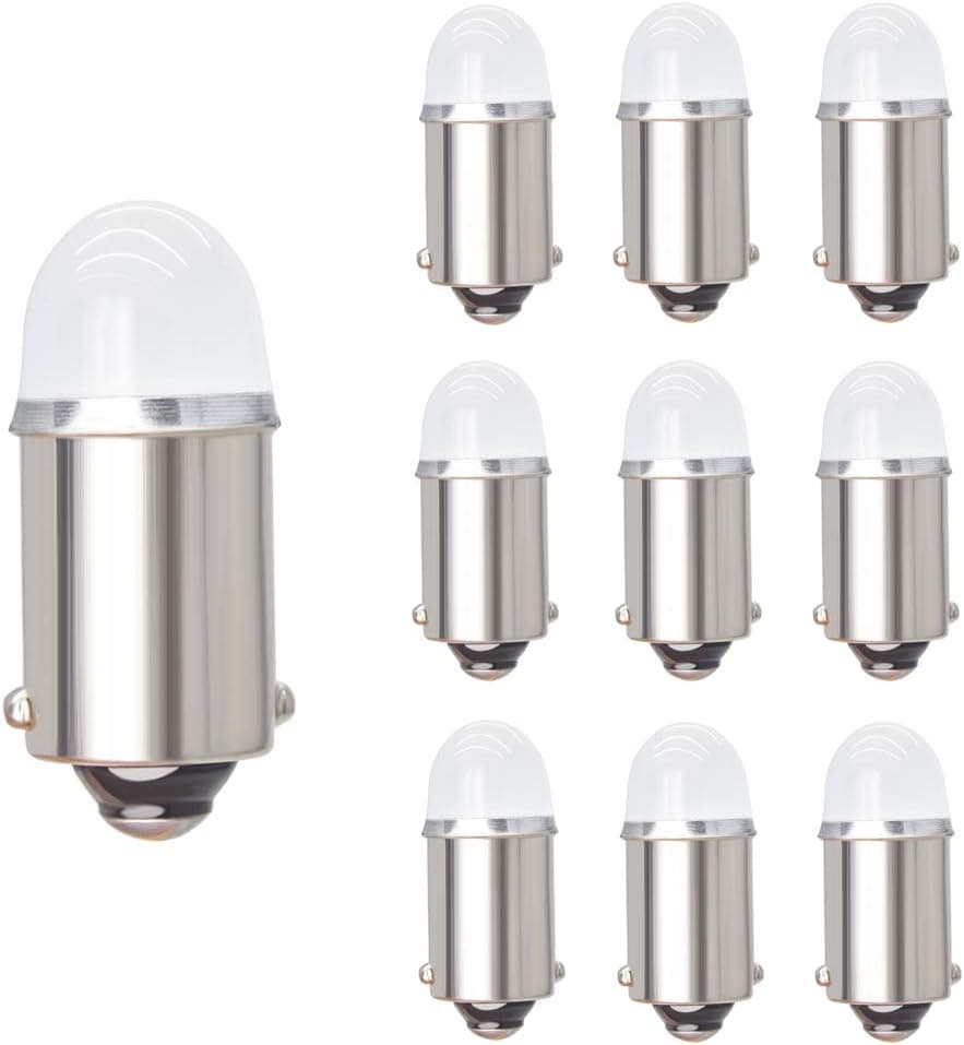 Yoper BA9S 53 57 1895 64111 LED Light Bulb for Car 12V Green - Pack of 10