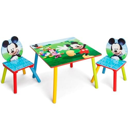Delta Children - Disney Mickey Mouse Kids Table and Chair Set 3- Piece Set (2 Chairs Included) - Ideal for Arts & Crafts, Snack Time, Homework & More, Pink