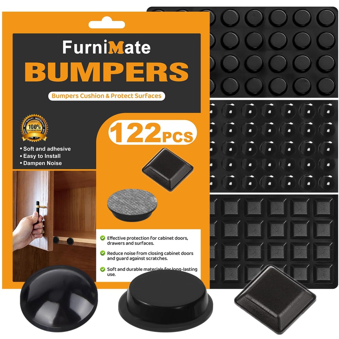 Adhesive Rubber Feet 122PCS Black Bumpers SelfStick Small Sticky Pads for Electronics