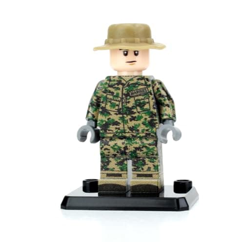 Battle Brick 16 Inches Tall Collectible Marine Woodland MARPAT Duty Uniform Genuine Military Minifig Custom Camo Printing Great Gift