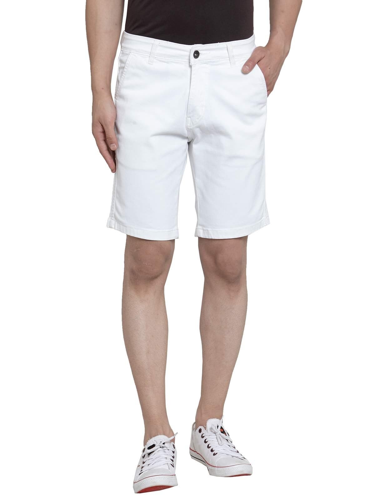Ben Martin Men's Regular Fit Knee Length White Casual Wear Denim Shorts Size 28