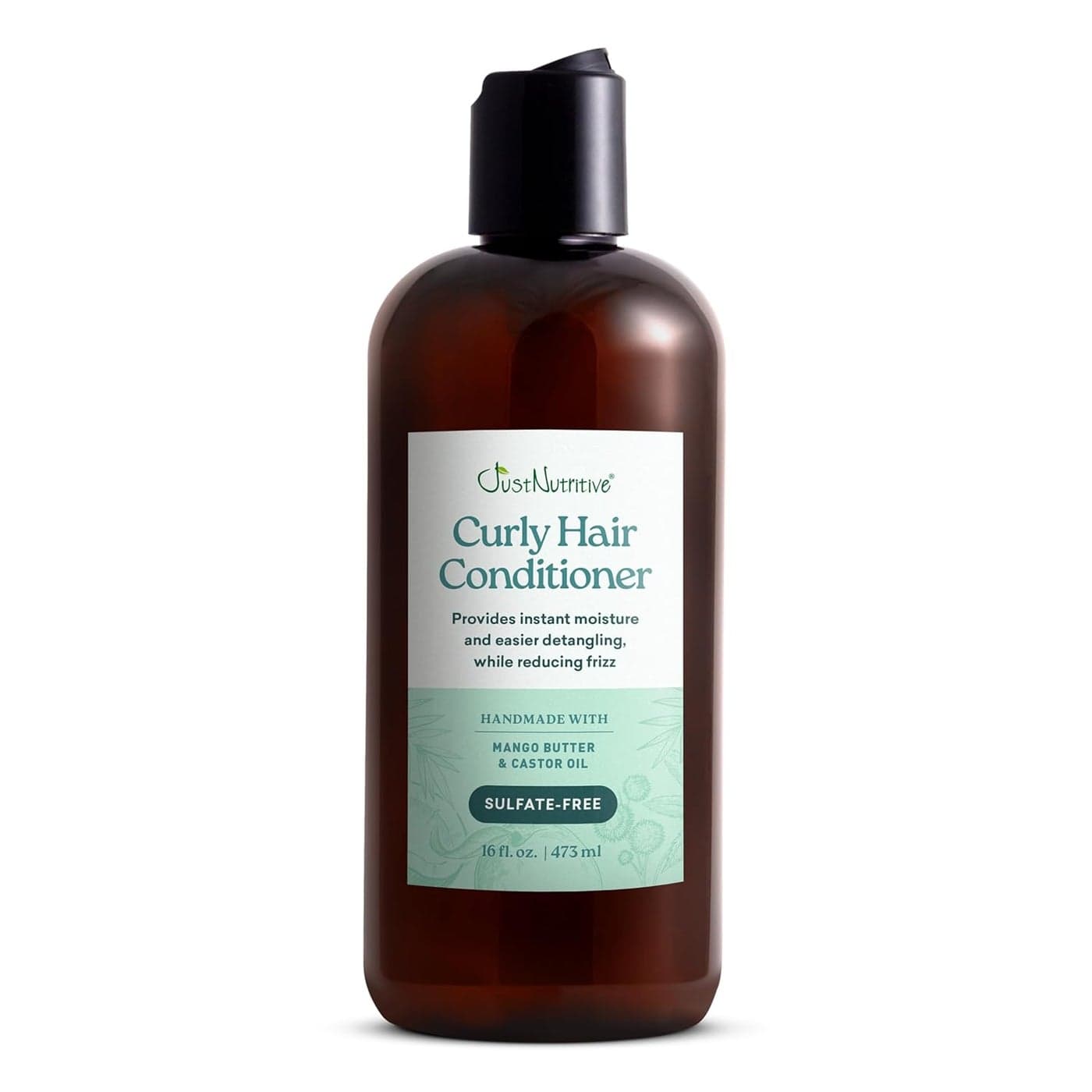 Just Nutritive Conditioner for Curly Hair Moisturizing Frizz Control Detangling Curl Enhancing AntiShrinkage Hydrating Conditioner for Curly Wavy Textured Hair with Coconut Oil 16 Fl Oz