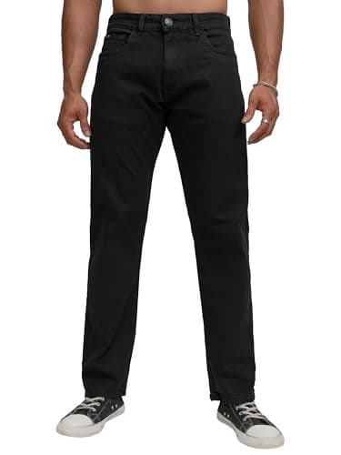 Highlander Men's Straight Fit | Mid-Rise | Black Jeans for Men | Clean & Minimal | Versatile Essential for Any Wardrobe