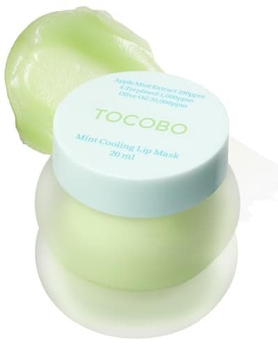 TOCOBO Mint Cooling Lip Mask Cooling Relief Lip Sleeping Mask for Dry Irritated Lips Apple Mint Tea TreeDerived 4Terpineol Olive Oil Soft Melting Texture Fresh Herb Scent 068 oz