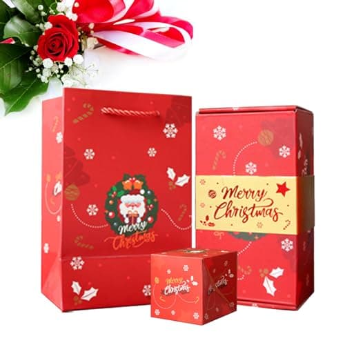 DYFCNP Surprise Gift Box Explosion Merry Christmas Surprise Gift Boxes for Money and Birthday2025 Newly Upgrade PopUp Explosion BoxesFolding Christmas Money Box Set Red 10Boxs