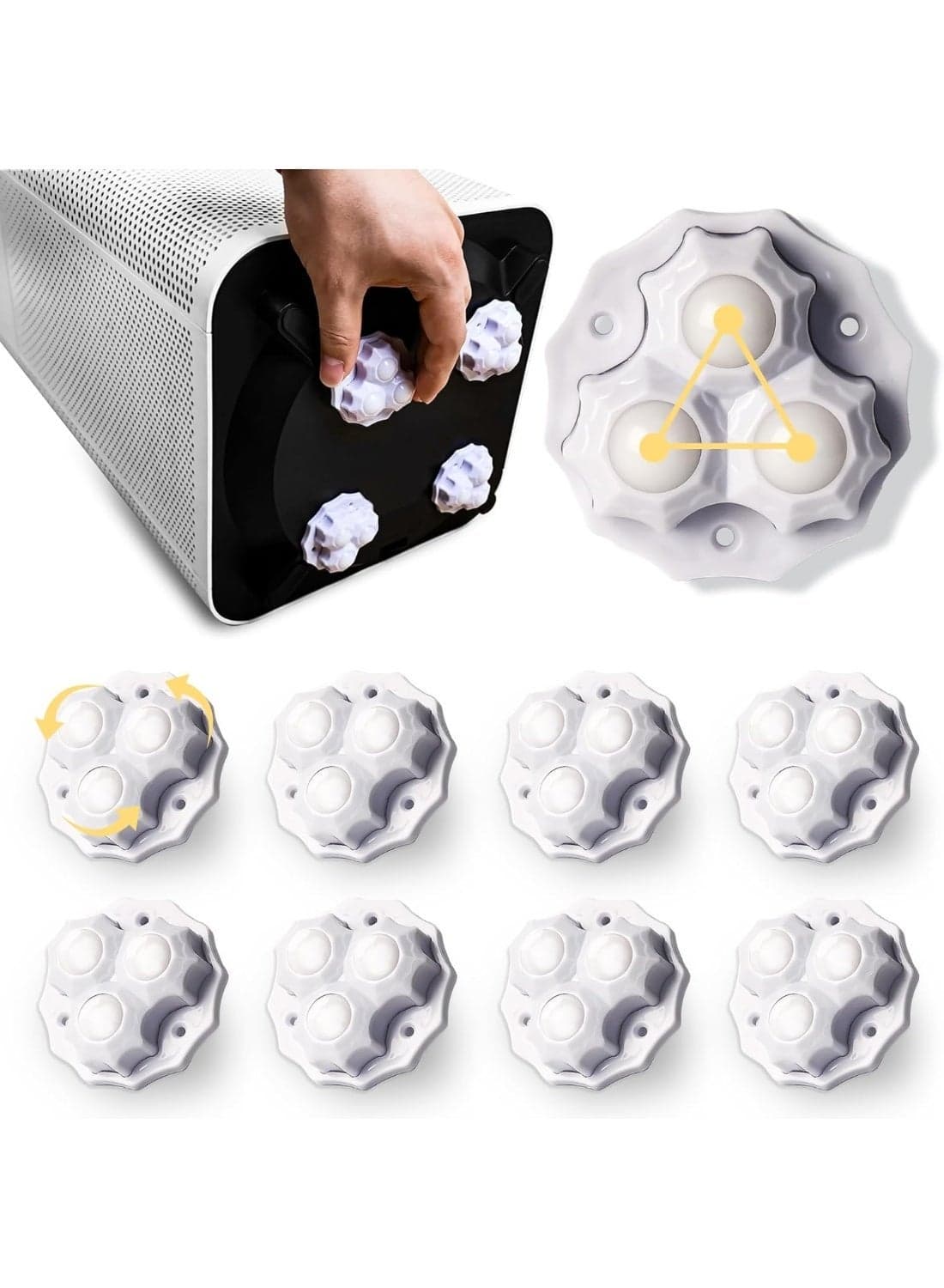 Self Adhesive Caster Wheels, Appliance 360° Free Rotation Swivel Wheels 8 Pcs, Pulley Swivel Casters For Kitchen Appliances, Small Furniture, Trash Can Storage Box, Coffee Machine