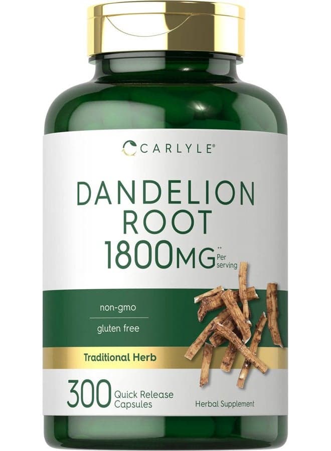 Dandelion Root | 1800mg | 300 Capsules | Non-GMO, Gluten Free Supplement
