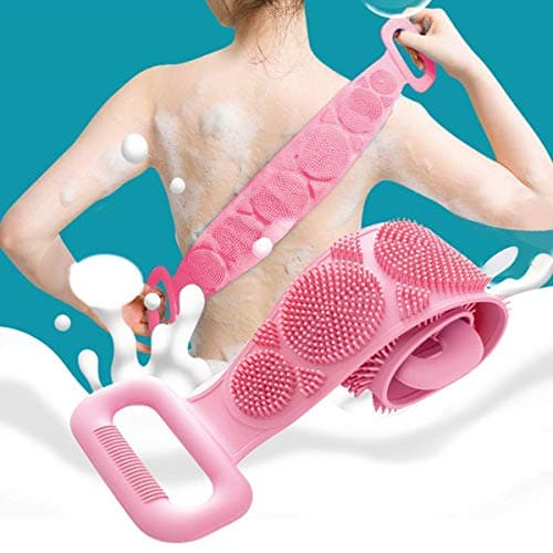 ANTIL'S Silicone Body Back Scrubber, Double-Sided Exfoliating Bath Brush | Deep Cleansing & Massage Belt for Shower & Dead Skin Removal (Medium)