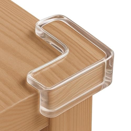Kizlo Silicone Table Corner Protector for Baby | Baby Proofing Edge & Corner Guards | Transparent Table Corners Edge Protector | Baby Bed Protector Side Walls(Pack of 6)