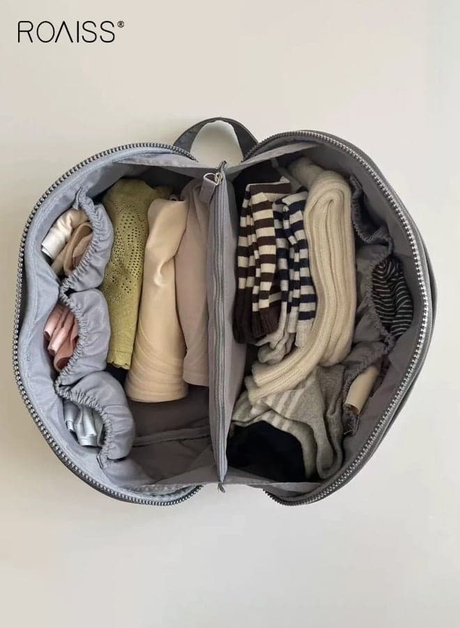 Ultra-Soft Pillow Underwear Storage Bag Lightweight and Portable Organizer with Zipper for Underwear and Panties, Perfect for Business Trips and Travel, Compact Design Saves Space Gray