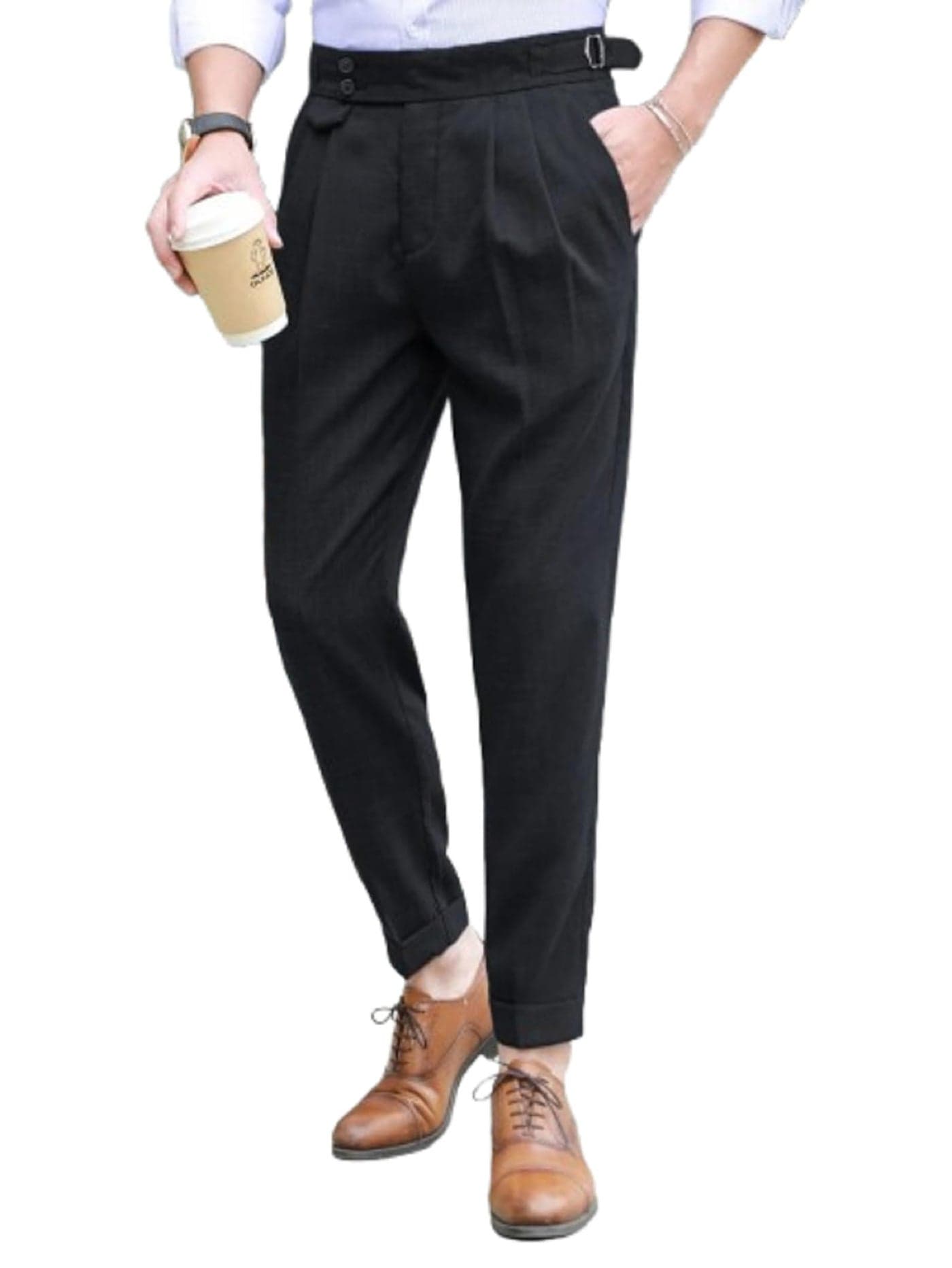 Lymio Trouser for Men || Casual Trouser Man || Solid Style Pant || Stylish Patten with Pant (TR-46-Black-M)